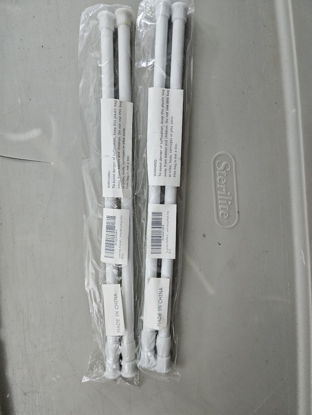 Adjustable Tension Rod Set - White